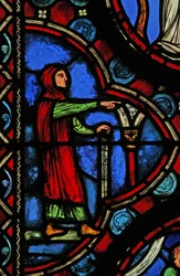 Fenêtre w1 représentant une scène de la vie de Saint Martin