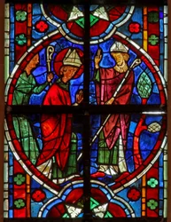 Vitrail w209 représentant Saint Nicolas devient évêque de Myre