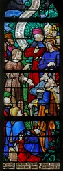Fenêtre w20 représentant Saint Jean-Baptiste prêchant le baptême du Christ à Béthanie