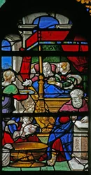 Fenêtre w20 - Scène de la vie de la Vierge Marie : sa naissance