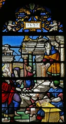 Fenêtre w20 - Scène de la vie de la Vierge Marie : la Présentation au Temple