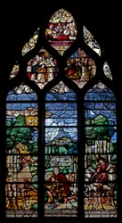 Vitrail w20 représentant la conversion de Saint Hubert