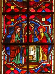 Zacharie, père de Saint Jean-Baptiste, visité par un ange dans le Temple
