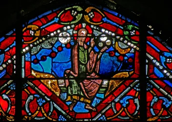 Fenêtre w21 représentant Dieu le Créateur créant les Cieux et la Terre