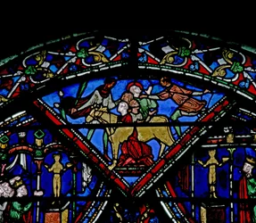 Scène de la vie de Saint Eustache : il est martyrisé avec sa famille dans le Taureau d