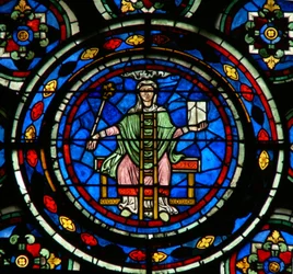 Fenêtre w235 représentant les Arts Libéraux : Philosophie (principalement moderne)