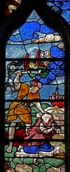 Vitrail w2 représentant Abraham et Isaac : l
