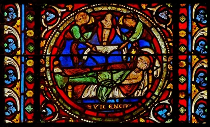 Fenêtre w2 représentant la mort de Saint Germain