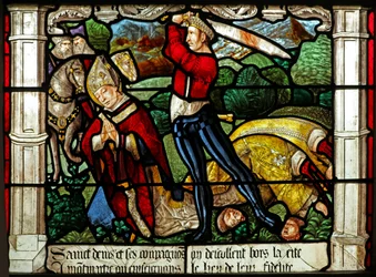 Fenêtre w31 représentant la décapitation de saint Denis (vitrail)