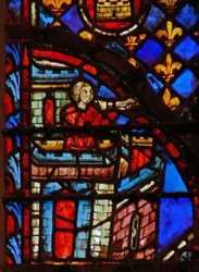 Sonne une trompette (le Shofar?)