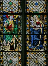 Fenêtre w43 représentant Saint Nicolas et la Vierge à l