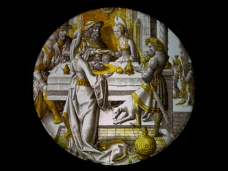 Fenêtre w67 représentant Salomé avec la tête de Jean-Baptiste