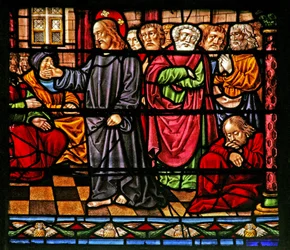 Fenêtre w6 représentant le Christ prêchant