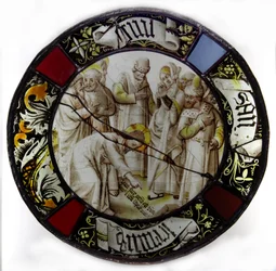 Fenêtre w79 représentant Christ et la femme adultère
