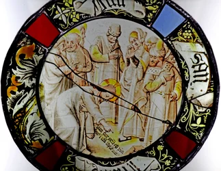 Fenêtre w79 représentant Christ et la femme adultère