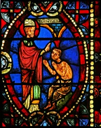 Fenêtre w8 représentant Saint Germain et le fils d