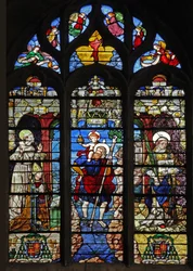 Fenêtre w9 représentant Saint François, Saint Christophe, Saint Étienne