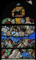 Fenêtre w9 représentant une scène du Livre de la Révélation de Saint Jean
