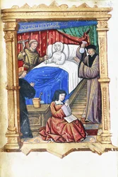 Femme sur son lit de mort avec Jean-Baptiste, c.1475-1500