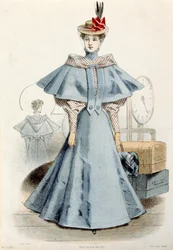 Femme en robe de voyage, de Le Coquet, 1895