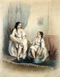 Femmes à leur toilette