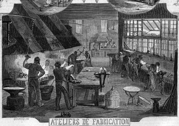Atelier de fabrication de serrures par MM. Desforges et Busisson