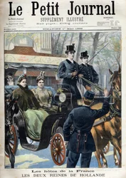 Petit Journal du dimanche 1er mai 1898 : Les hôtes de la France : les deux reines de Hollande : Emma (2e épouse du roi Willem III) (Emma des Pays-Bas (1858-1934) et sa fille Wilhelmina (1880-1962) - Les 2 reines de Hollande en France : reine Emma et sa