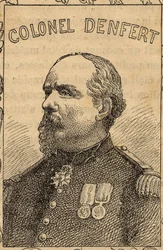 portrait du colonel français Pierre Philippe Denfert-Rochereau - 1870-71 (gravure)