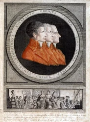 Portrait des trois consuls, Napoléon Bonaparte (1769-1821), Jean Jacques Régis de Cambacérès (1753-1824) et Charles François Lebrun (1739-1824)