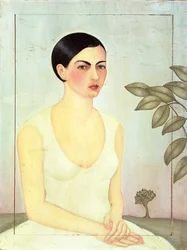Dama de Blanco (Dame blanche) 1928 (huile sur panneau)