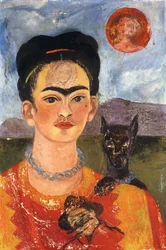 Autoportrait avec Diego sur ma poitrine ; Autoretrato con Diego en mi Pecho, vers 1953-54 (huile sur masonite)