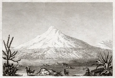 Volcan Chimborazo (gravure, vers 1840)