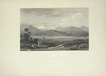 Pyramide de Cholula, dessinée par Gmelin, illustration de 