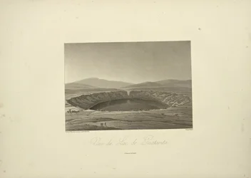 Vue du lac de Guatavita, dessiné par Thibaut, gravé par Bouquet, illustration de 
