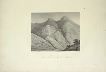 Vue de la Silla de Caracas, dessinée par Marchais, gravée par Bouquet, illustration de 