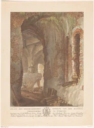 Vue de la crypte du château Vredenburg à Utrecht