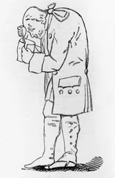 Emmanuel Kant (1724-1804), philosophe allemand, tenant un pot de moutarde, Dignage Hagemann