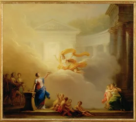 Les muses de la comédie et de la tragédie (peinture sur toile)