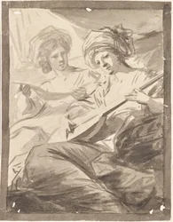 Deux femmes avec mandoline (Étude pour le double portrait des sœurs Victoire et Sophie von Fries ?)
