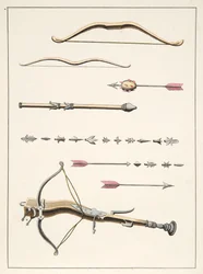 Arcs et flèches du 14e-15e siècle, planche de 