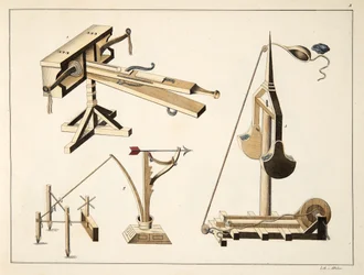 Armes de fronde, planche de 
