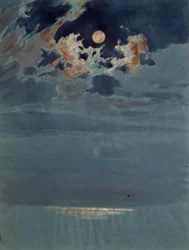Couverture nuageuse déchirée par la pleine lune