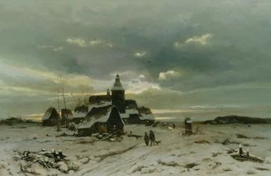 Un village sous la neige