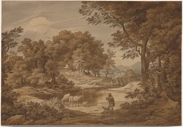 Paysage italianisant avec des bergers