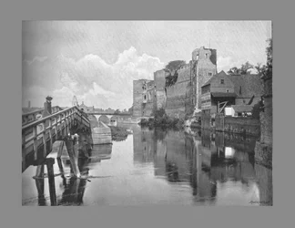 Château et pont de Newark, vers 1900