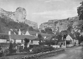 La falaise du Lion, Cheddar, vers 1896
