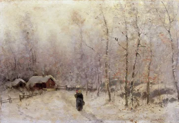 Femme avec enfant dans un paysage d