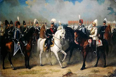 Électeur Friedrich Wilhelm I de Hesse-Cassel avec ses officiers en parade