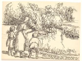 Dans le jardin, quelques petits enfants...