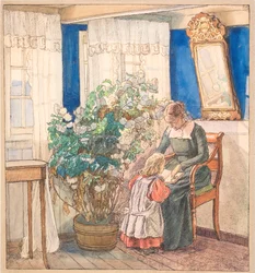 Mère et enfant regardant des images (Anna et Hans Syberg)